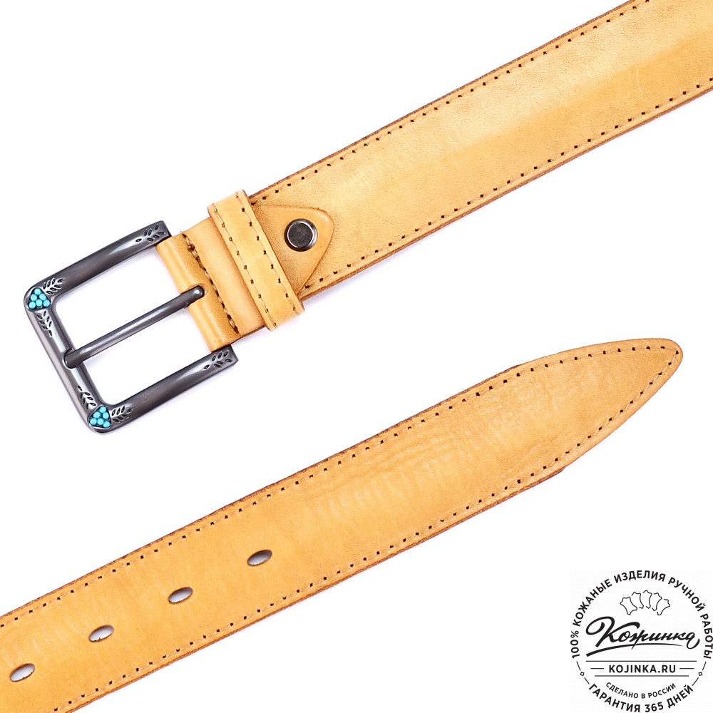 Кожаный ремень "Ирис" (охра)